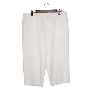 Liz Claiborne White Linen Cotton Blend Capri Pants Size L
